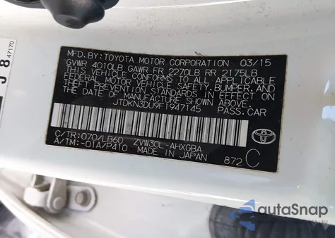 2015 Toyota Prius Four from USA, damaged, VIN JTDKN3DU9F1947145